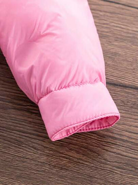SHEIN جاكيت قميص منقطة مبطنة للبنات الصغار 4-7 سنوات مع شق جانبي, أزياء الخارجية الشتوية