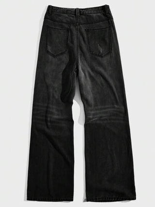 AKNOTIC Business Casual بنطلون جينز كاجوال قدم بطول مستقيم ذو وسط متوسط للرجال