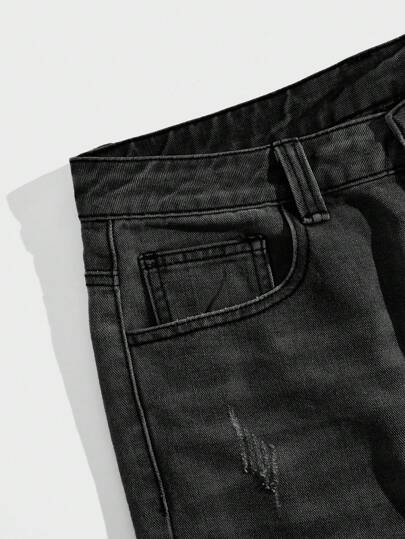 AKNOTIC Business Casual بنطلون جينز كاجوال قدم بطول مستقيم ذو وسط متوسط للرجال