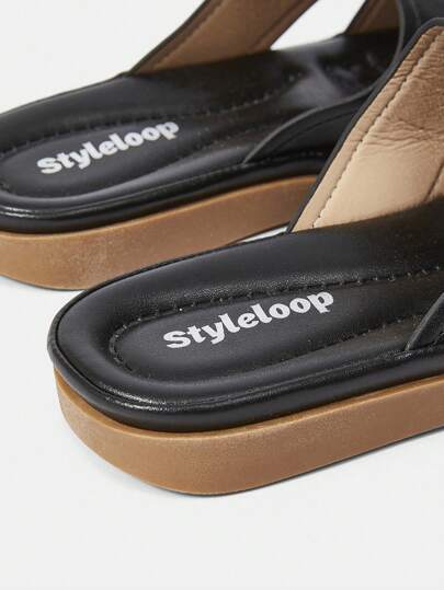 Styleloop صنادل نسائية مسطحة بألوان متباينة للاستخدام اليومي، جديدة للخريف والعطلات السنوية