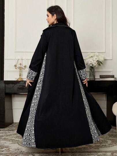 Al Najma كارديجان ألوان كتل رقعي بأكمام طويلة للحياة اليومية العفوية، رداء طويل فاخر بياقة لفيف متواضع، مناسب للحفلات المسائية/ضيف الزفاف/الذكرى السنوية/اليومي