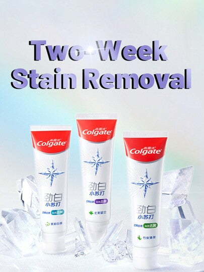 colgate معجون أسنان التبييض ثلاثي الصودا الخبازية - 3 قطع، كل واحد 120 جرام، 99% صودا خبازية نقية، نكهات الفحم الناعم والياسمين والشاي، أنفاس منعشة، العناية اليومية للفم، استخدام عائلي