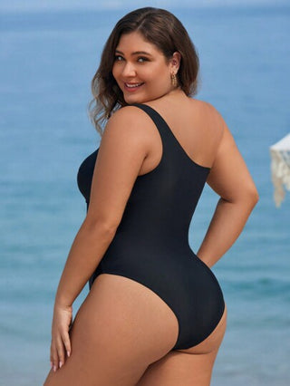 Swim Lushoire ملابس سباحة بتصميم قطعة واحدة للسيدات نساء البدينات مع تباين لون الشبك والأجزاء موحد اللون مناسبة للصيف والعطلات الشاطئية