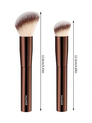 MAANGE طقم فرشاة وجه احترافية ماانج 2 قطعة ، فرشاة أساس ، فرشاة concealer ، أدوات مكياج بألياف ناعمة للحمل السهل ، فرشاة للسفر