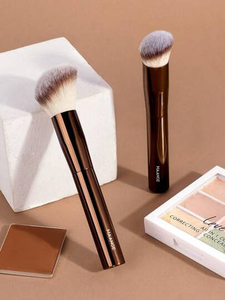 MAANGE طقم فرشاة وجه احترافية ماانج 2 قطعة ، فرشاة أساس ، فرشاة concealer ، أدوات مكياج بألياف ناعمة للحمل السهل ، فرشاة للسفر