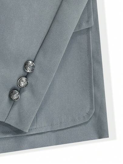 Manfinity Homme جاكيت كاجوال أكمام طويلة ذات طوق طويل للرجال، ذات لون واحد مناسبة للربيع والخريف