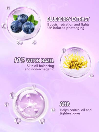 SHEGLAM برايمر مرطب Good Grip-Blueberry + Aha Oil Control Moisturizing Blueberry Primer Gel ينعم الخطوط الدقيقة ويمنع ظهورها، برايمر للوجه خالٍ من الزيوت والسيليكون علامة تجارية جمال مكياج ميكب مستحضرات تجميل للنساء الفتيات مثالي لفصل الشتاء الربيع مثا...