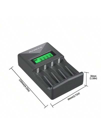 شاحن ذكي 1قطعة 1.2 فولت بطارية NiMH من PUJIMAX، لبطارية AA/AAA 1.2 فولت NiMH، 4 فتحات مستقلة، شاحن USB، شحن سريع، مستلزمات المنزل [لا تشحن البطاريات القابلة للتخلص منها]