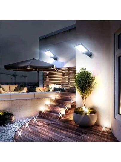 1 قطعة ضوء جداري شمسي 1200 مللي أمبير ساعة 108 وحدة LED برايت جدًا، بجهاز استشعار للحركة، ضوء فيضاني جداري شمسي للخارج، 3 أوضاع سطوع، جهاز تحكم عن بعد، مصنوع من مادة ABS قوية، مقاوم للماء للخارج، نطاق إضاءة واسع، مناسب للتركيب عند الباب الأمامي والحديقة و