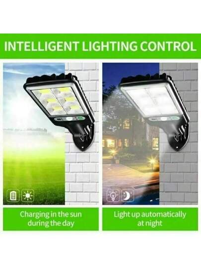 1 قطعة ضوء جداري شمسي 1200 مللي أمبير ساعة 108 وحدة LED برايت جدًا، بجهاز استشعار للحركة، ضوء فيضاني جداري شمسي للخارج، 3 أوضاع سطوع، جهاز تحكم عن بعد، مصنوع من مادة ABS قوية، مقاوم للماء للخارج، نطاق إضاءة واسع، مناسب للتركيب عند الباب الأمامي والحديقة و