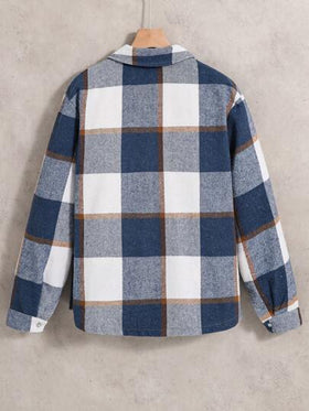 SHEIN Casuvi Kids شاكيت فانيلي مربع سميك للمراهقين الأولاد للرياضة والارتداء اليومي العصري، خريف وشتاء