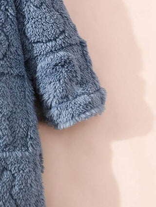 SHEIN بدلة نوم وردية فليس بغطاء رأس كم طويل للطفلة