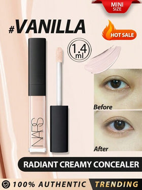 Nars [ميني] مخفي ناعم وبراق 1.4 مل برائحة الفانيليا، صيغة متعددة الوظائف تغطي البقع فوراً، تخفي الهالات السوداء وآثار التعب. مسحوق معدني مشتت للضوء يقلل من ظهور الخطوط الدقيقة والتجاعيد.
