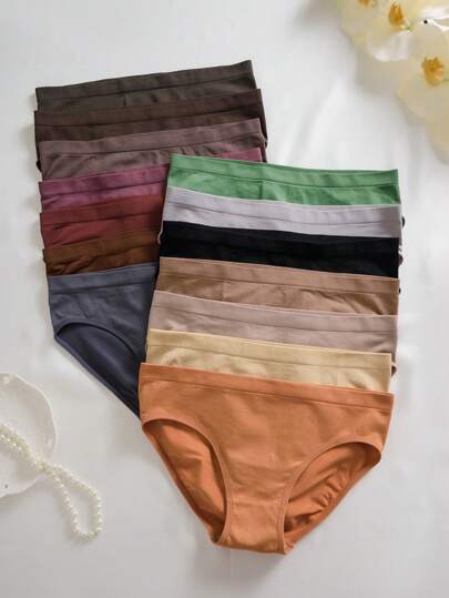 SHEIN 14 قطعة سروال داخلي مريح وناعم، سلسلة كاجوال