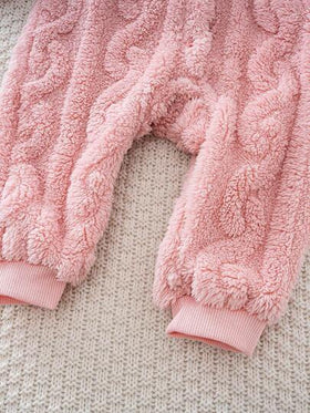 Cozy Pixies جمبسوت رضيع بنات بسحاب عنق طويلة الأكمام قابلة للقلب، ملابس شتوية سميكة دافئة