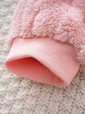 Cozy Pixies جمبسوت رضيع بنات بسحاب عنق طويلة الأكمام قابلة للقلب، ملابس شتوية سميكة دافئة