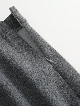 SHEIN LUNE تنورة كاجوال قصيرة على شكل حرف A، للخريف والشتاء، تنورة ماكسي للنساء
