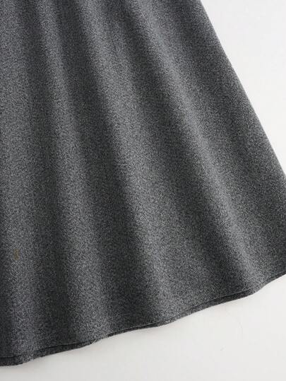 SHEIN LUNE تنورة كاجوال قصيرة على شكل حرف A، للخريف والشتاء، تنورة ماكسي للنساء