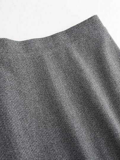 SHEIN LUNE تنورة كاجوال قصيرة على شكل حرف A، للخريف والشتاء، تنورة ماكسي للنساء
