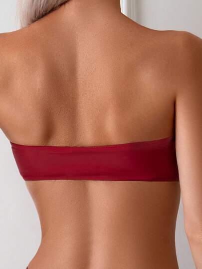 Swim Basics 2 قطعة مجموعة بكوت وسروال رياضي بطبعة صلبة لونيه على شكل حرف V للنساء، للصيف