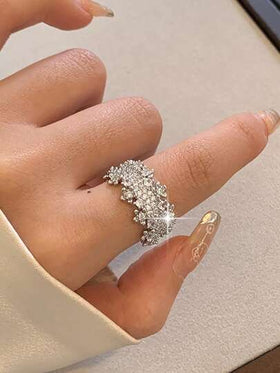 jealous young خاتم مفتوح متعدد الطبقات من الزركونيا، مناسب للنساء والفتيات للارتداء اليومي