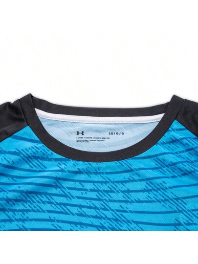 Under Armour تي شيرت كرة قدم رياضي قصير الأكمام 2024 ذو طراز صديق للرجال ذو طراز رجالي جديد للياقة البدنية التدريب