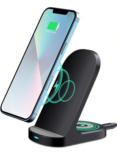 شاحن لاسلكي مزدوج قوة 15 واط، متوافق مع هواتف الذكية الداعمة لشحن QI اللاسلكي مثل iPhone8/X/11/12/13/14/15/16 وسماعات للشحن اللاسلكي، مناسب للمكتب والمنزل والقسم الداخلي