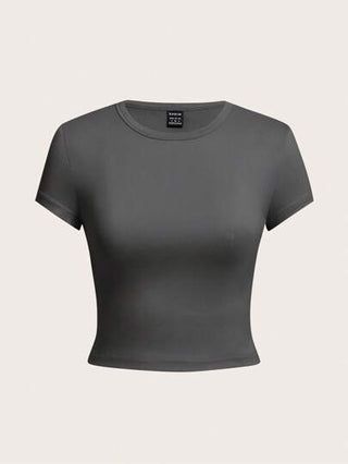 EZwear 4 قطع/طقم قمصان نسائية كاجوال بياقة دائرية وقصيرة الأكمام، مناسبة للصيف