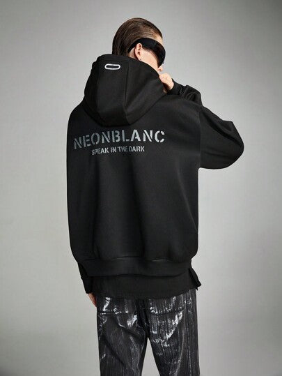 NEON BLANC بلوزة رياضية هودي مطبوع عليها حروف للرجال