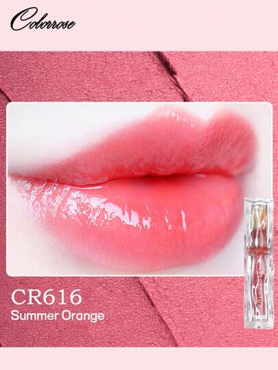 COLORROSE لمعة شفاه على شكل مرآة، لمعة شفاه زجاجية، زيت شفاه مكبر الحجم ألماسي، أحمر شفاه سائل، مستحضرات تجميل للاستخدام اليومي