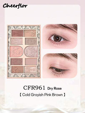 CHEERFLOR صينية مكياج محبوكة ، لوحة ظلال للعيون ، شديدة الصبغة ، مع غطاء دوّار مغناطيسي ، ظلال عيون بودرة مطفأة ولامعة ، ظلال عيون لامعة وزاهية دائمة ، خفيفة وناعمة ، مع مرآة ، مبرز ووجه وخدود بودرة كل في لوحة مكياج واحدة ، مستحضرات تجميل للاستخدام اليومي