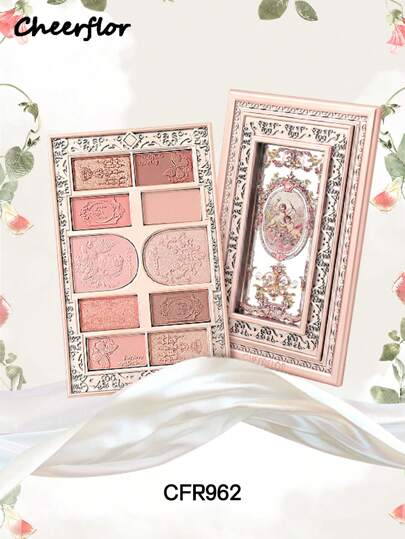 CHEERFLOR باليت مكياج مُنقَّش، باليت ظلال العيون عالي الصبغية، غطاء دوار مغناطيسي، بودرة ظلال عيون ماتي ولامع، ظلال عيون لامعة وثابتة لفترة طويلة، خفيفة وناعمة، بمرآة، مستحضرات التجميل جميع في باليت واحد للإضاءة والتظليل والأحمر، مناسب لإطلالات اليومية