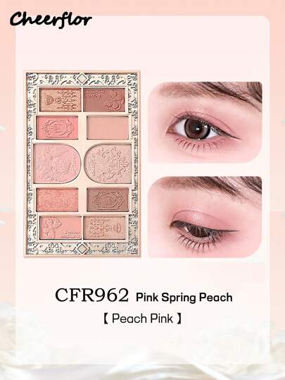 CHEERFLOR باليت مكياج مُنقَّش، باليت ظلال العيون عالي الصبغية، غطاء دوار مغناطيسي، بودرة ظلال عيون ماتي ولامع، ظلال عيون لامعة وثابتة لفترة طويلة، خفيفة وناعمة، بمرآة، مستحضرات التجميل جميع في باليت واحد للإضاءة والتظليل والأحمر، مناسب لإطلالات اليومية