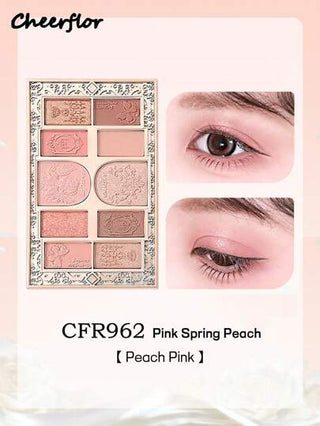 CHEERFLOR باليت مكياج مُنقَّش، باليت ظلال العيون عالي الصبغية، غطاء دوار مغناطيسي، بودرة ظلال عيون ماتي ولامع، ظلال عيون لامعة وثابتة لفترة طويلة، خفيفة وناعمة، بمرآة، مستحضرات التجميل جميع في باليت واحد للإضاءة والتظليل والأحمر، مناسب لإطلالات اليومية