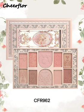 CHEERFLOR باليت مكياج مُنقَّش، باليت ظلال العيون عالي الصبغية، غطاء دوار مغناطيسي، بودرة ظلال عيون ماتي ولامع، ظلال عيون لامعة وثابتة لفترة طويلة، خفيفة وناعمة، بمرآة، مستحضرات التجميل جميع في باليت واحد للإضاءة والتظليل والأحمر، مناسب لإطلالات اليومية