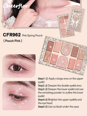 CHEERFLOR باليت مكياج مُنقَّش، باليت ظلال العيون عالي الصبغية، غطاء دوار مغناطيسي، بودرة ظلال عيون ماتي ولامع، ظلال عيون لامعة وثابتة لفترة طويلة، خفيفة وناعمة، بمرآة، مستحضرات التجميل جميع في باليت واحد للإضاءة والتظليل والأحمر، مناسب لإطلالات اليومية