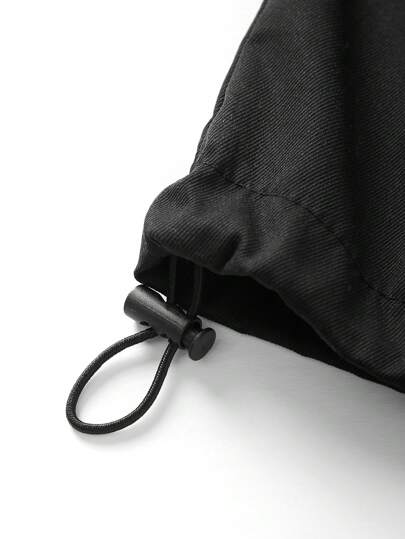 Manfinity Homme معطف هودي مطبوع عليه حرف للرجال، جاكيت كاجوال، جاكيت هودي أسود طباعي طويل الأكمام مقاوم للماء للخروج في الخريف، هدية للأصدقاء والزوج والحبيب
