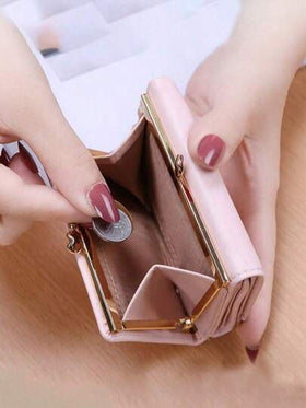 1 محفظة نسائية بسيطة قصيرة معتدلة، سعة كبيرة طبقات متعددة، مناسبة للتسوق والخروج والهدايا للسيدات والأمهات وعيد الحب، متوفرة ب-5 ألوان