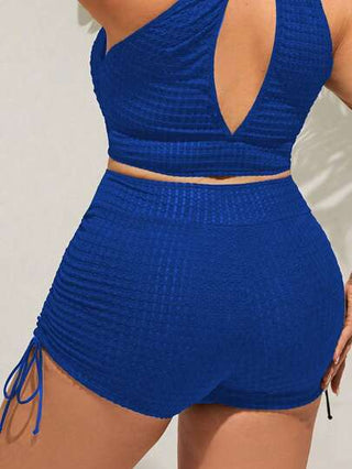 SHEIN Swim Curve سروال بأربطة بحجم كبير وخامة متقنة للصيف والشاطئ