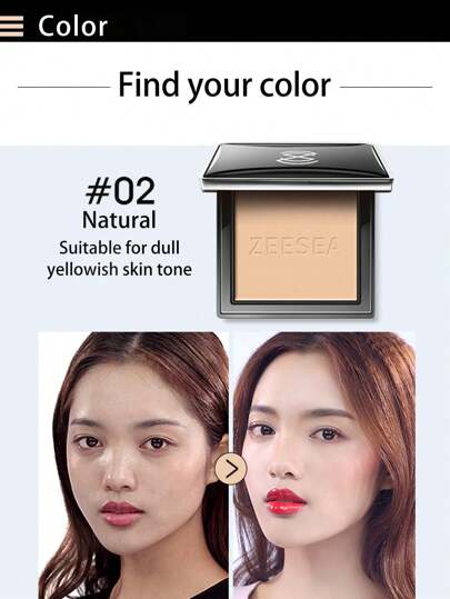 Zeesea بودرة شفافة حريرية للتحكم في الزيوت وبودرة تسليط الضوء ومقاومة للتلطخ وبودرة لوحة متعددة الاستخدامات
