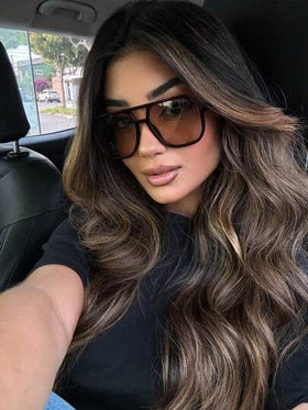 نظارة شمسية أنيقة وجميلة ذات تصميم هندسي متعدد الأوجه، مناسبة للنساء للارتداء في الحياة اليومية والخروج والشاطئ والعطلات الصيفية والسفر والأنشطة الخارجية