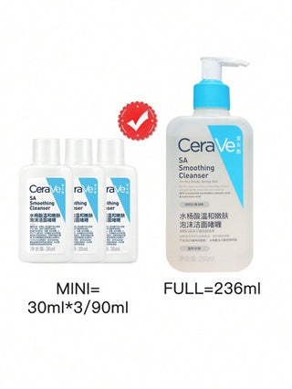 CeraVe [ميني] منظف مرطب بحمض السالسيليك 30مل*3 للبشرة الحساسة | يوفر تقشير لطيف وغير مؤذٍ دون الخرز الخشن الذي قد يخدش البشرة.