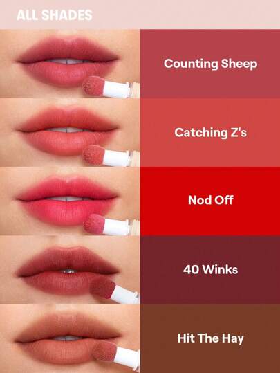 SHEGLAM أحمر شفاه سائل مطفي من Pout Pillow Cushion-أحمر شفاه سائل طويل الأمد من Counting Sheep بلمسة نهائية غير لامعة مع طرف إسفنجي لتوزيع ملمع الشفاه مرطب غير لاصق روج تنت أرواج علامة تجارية جمال مكياج ميكب مستحضرات تجميل للنساء الفتيات مثالي لفصل الشتاء