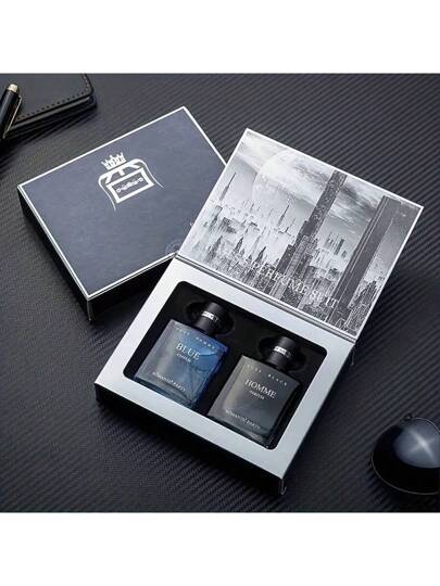 مجموعة عطر للرجال رائحة الليمون المنعشة 1.01 أونصة x 2 عبوة دائمة الرائحة ، هدية عيد ميلاد مثالية للأب أو الحبيب