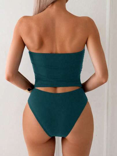طقم تانكيني حريمي Swim Chiccia مجموعة ملابس السباحة ذات الحمالات البانديو المرنة الجذابة والمنحفة للاستخدام في الشاطئ والأجازات الصيفية