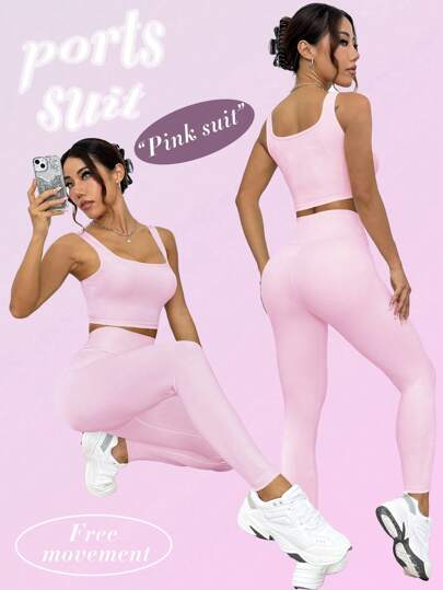 SHEIN Sport Studio طقم يوجا للنساء 6 قطع، يشمل: توب بياقة غائصة ضيق، وشورت رياضية ذات خصر عالي، طقم ملابس رياضية أساسية لرفع الأرداف وإبراز المؤخرة، مناسب للتمارين الرياضية والركض وصالة الألعاب الرياضية