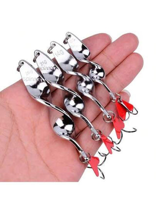قطعة واحدة طعم معدني دوار 10 جم/14 جم/21 جم/28 جم طعم دوار، طعم اصطناعي صلب وخطاف ثلاثي للسمك المسطح والثعبان