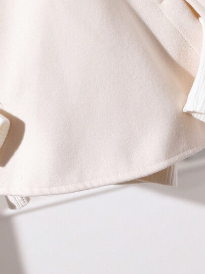 SHEIN معطف أنيق ذو قبعة للبنات الصغيرات، للخريف والشتاء