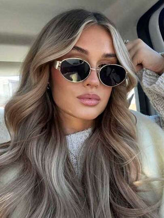 قطعة واحدة من النظارات المتألقة للنساء بإطار معدني بيضاوي، أسلوب موضة عصري كلاسيكي، أساسيات هالوين، إكسسوارات للسهرات الخريفية والشتوية، هدايا للنساء للصيف والشاطئ والرحلات والخروجات الخارجية