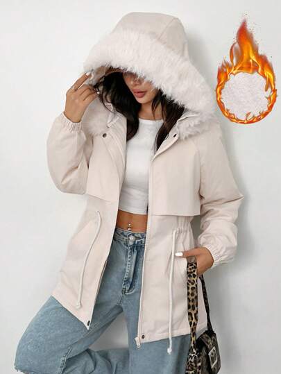 SHEIN EZwear معطف قصير مبطن بنمط المربعات للنساء ذو طراز جديد
